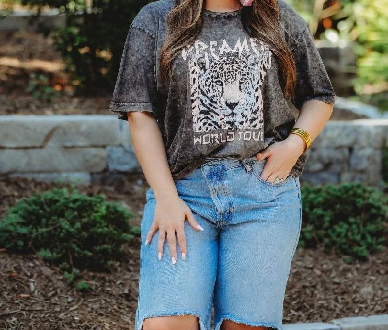Midnight Sale Dreamer World Tour Leopard Graphic Tee