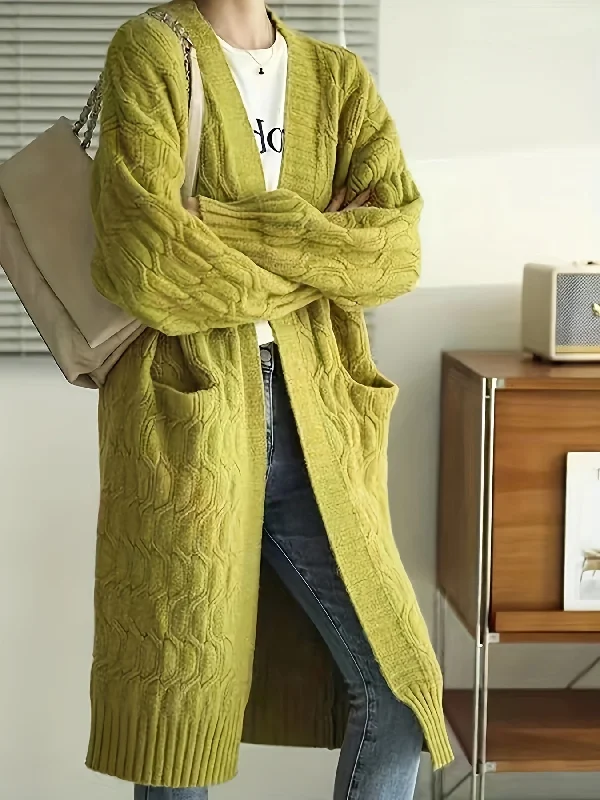 Weekend Discounts to Relish Sixsr Solid Open Front Cable Knit Cardigan, Casual Long Sleeve Warm Sweater Coat With Pocket, Women's Clothing Weekend Discounts to Relish Sixsr Solid Open Front Cable Knit Cardigan, Casual Long Sleeve Warm Sweater Coat With Pocket, Women's Clothing