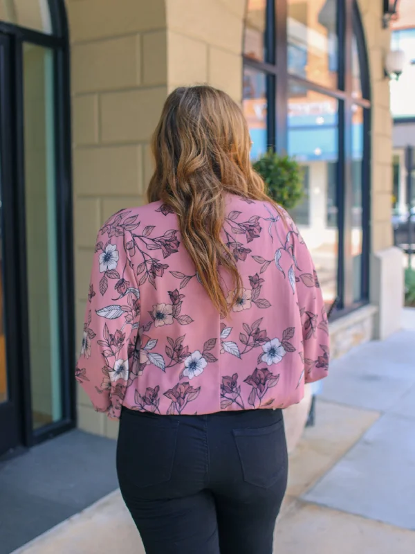 Weekend Bargains Galore Rose Floral Dolman Top