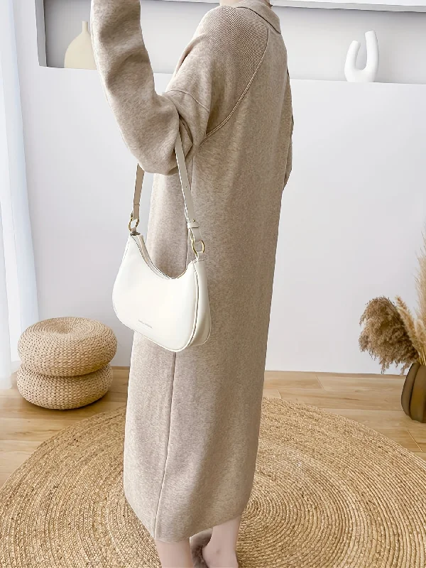 Weekend Offers That Shine Sixsr Button Front Loose Dress, Elegant Long Sleeve Dress For Every Day, Women's Clothing Weekend Offers That Shine Sixsr Button Front Loose Dress, Elegant Long Sleeve Dress For Every Day, Women's Clothing
