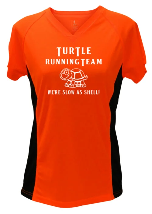 Celebrate the Weekend with Discounts Women's Reflective Short Sleeve Shirt - Turtle Running Team