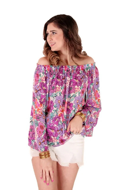 Crazy Savings In Bloom Off The Shoulder Top