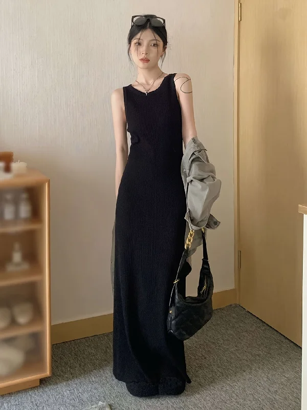 Weekend Offers That Tempt Sixsr Solid Color Maxi Dress, Elegant Sleeveless Dress For Spring & Summer, Women's Clothing Weekend Offers That Tempt Sixsr Solid Color Maxi Dress, Elegant Sleeveless Dress For Spring & Summer, Women's Clothing