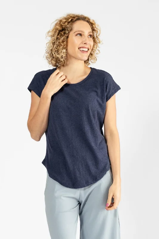 Weekend Deals to Make You Happy Basic Tee - Cobalt