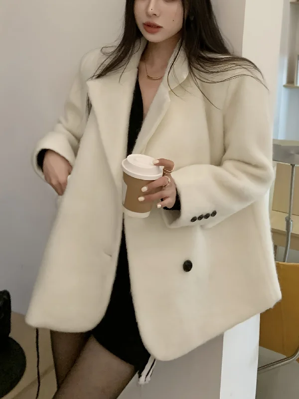 Weekend Bargains to Indulge In Sixsr Notched Collar Button Front Coat, Elegant Long Sleeve Coat For Office & Work, Women's Clothing Weekend Bargains to Indulge In Sixsr Notched Collar Button Front Coat, Elegant Long Sleeve Coat For Office & Work, Women's Clothing