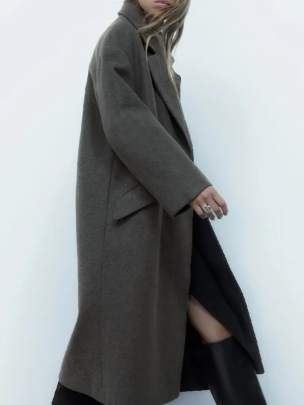 Year-End Deals Sixsr Solid Double Breasted Lapel Overcoat, Elegant Long Sleeve Winter Warm Outwear, Women's Clothing Year-End Deals Sixsr Solid Double Breasted Lapel Overcoat, Elegant Long Sleeve Winter Warm Outwear, Women's Clothing