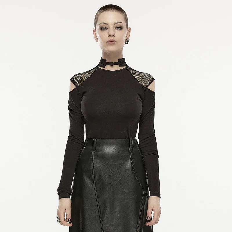 Markdown Sale Women's Asymmetricle Stitched Embroidered Mesh T-shirts