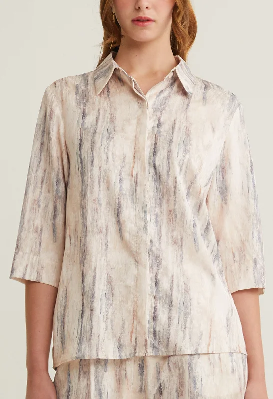 Weekend Discounts to Love nichii X NURITA HARITH Silk Patterned Collared  Top