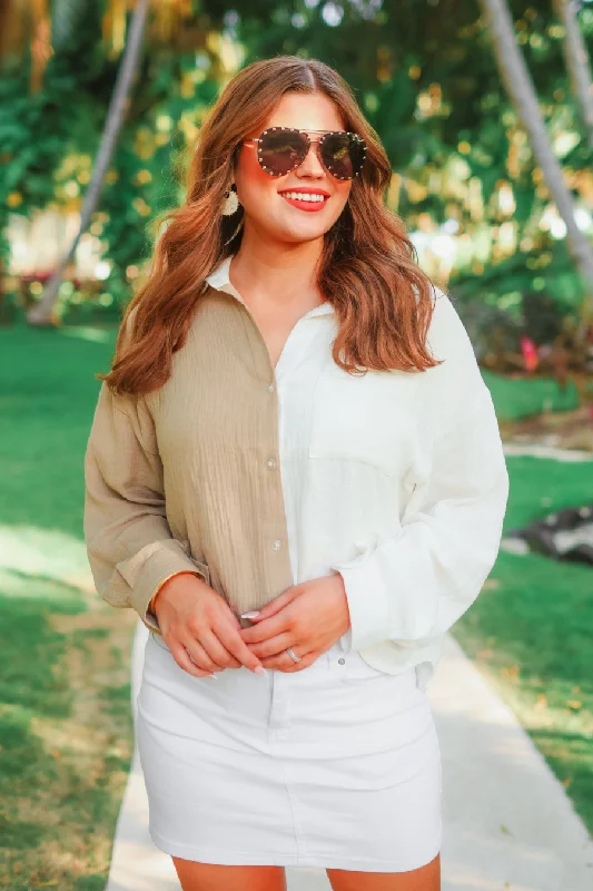 Super Savings Picture This Button Up Gauze Top