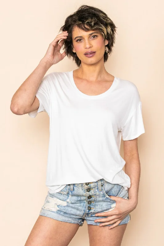 Savings Galore White Scoop Neck Basic Tee
