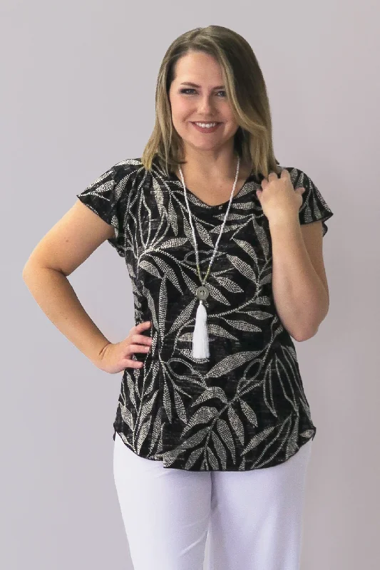 Sale Event Storm Print Short Sleeve Jersey Top