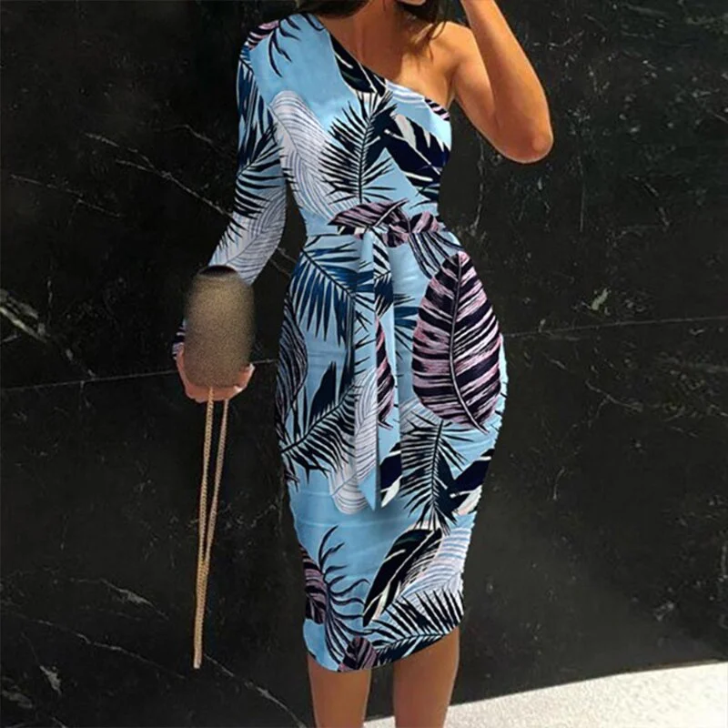 Weekend Savings Delight sixsr Women Clothing Asymmetric Collar High Waist Robe Slit Dress Chic Solid Short Sleeve Elegant Fashion Prom Banquet Dress New