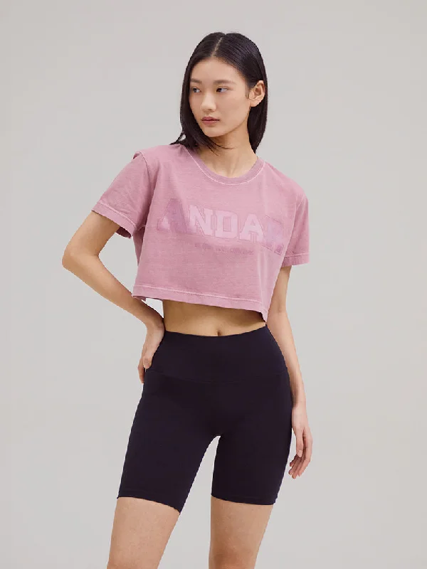 Weekend Discounts to Enjoy ANDAR Pigment Dyed Cropped Short Sleeve
