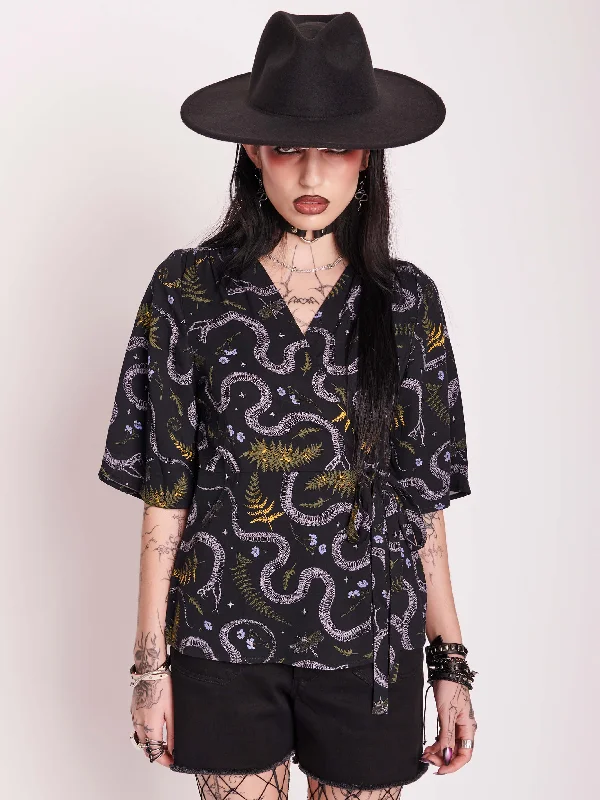 Weekend Deals to Make You Smile Floral Snake Wrap Top