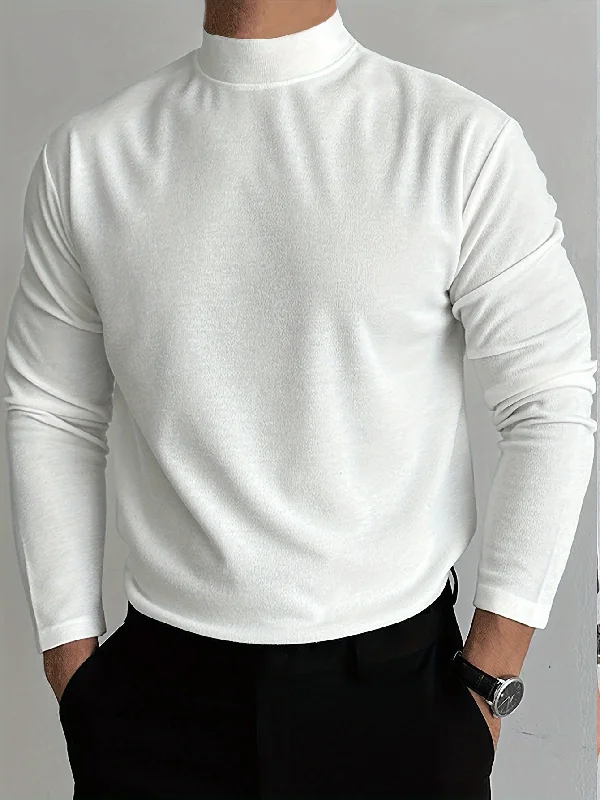 Weekend Deals That Wow Sixsr Solid Comfy Men's Slim Fit Knitted Long Sleeve Turtleneck Bottoming Shirt, Men's Fleece Warm Top, Fall Winter Weekend Deals That Wow Sixsr Solid Comfy Men's Slim Fit Knitted Long Sleeve Turtleneck Bottoming Shirt, Men's Fleece Warm Top, Fall Winter