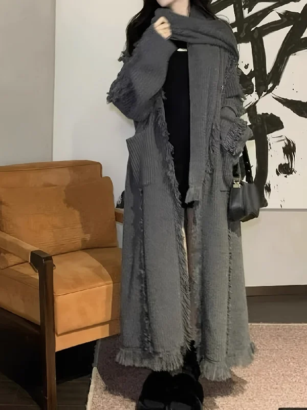 Make Your Weekend Count with Savings Sixsr Solid Color Open Front Loose Cardigans , Elegant Side Pockets Tassel Long Sleeve Top For Every Day, Women's Clothing Make Your Weekend Count with Savings Sixsr Solid Color Open Front Loose Cardigans , Elegant Side Pockets Tassel Long Sleeve Top For Every Day, Women's Clothing