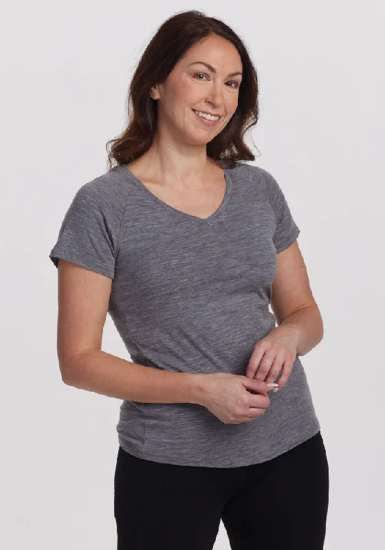 Top Pick Mia V Neck - Graphite Heather