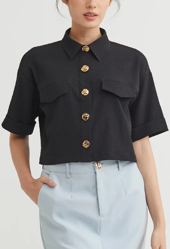 Exclusive Deal Classic Button Front Boxy Blouse