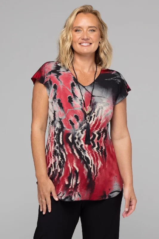 Major Deal Tornado Print Short Sleeve Jersey Top