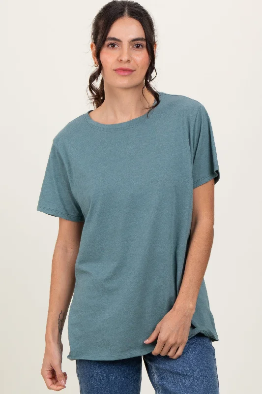 Weekend Offers That Thrill Light Olive Basic Tee