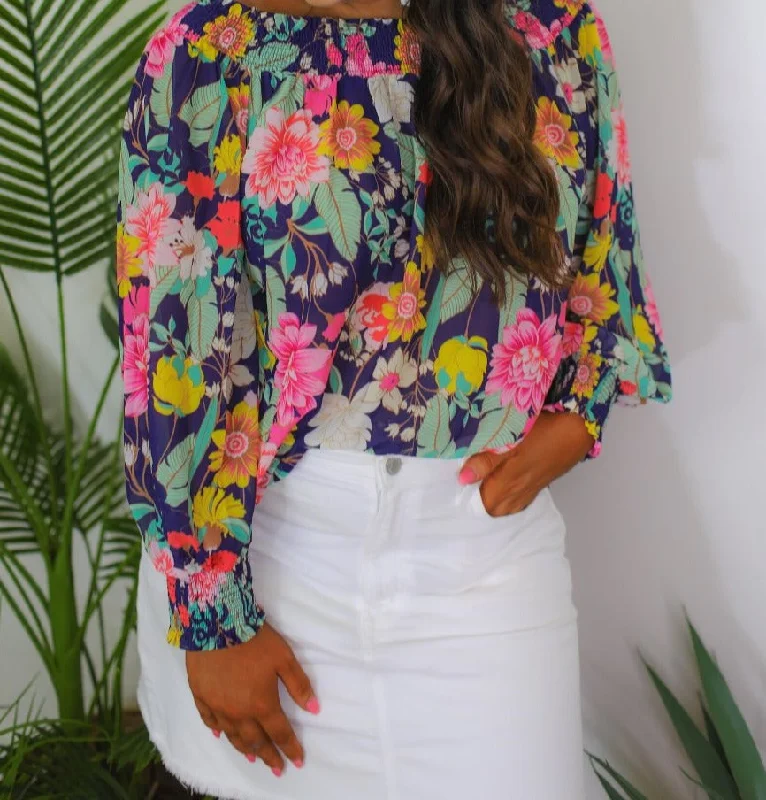 The Best Deal Kyla Floral Print Off The Shoulder Top