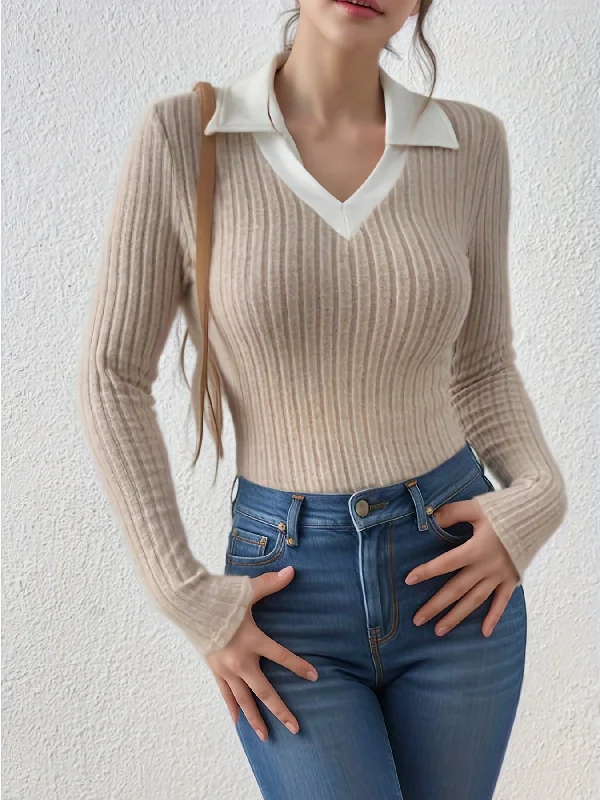 Exclusive Weekend Offers Inside Sixsr Slim Rib Knit Sweater, Casual V Neck Long Sleeve Sweater, Women's Clothing Exclusive Weekend Offers Inside Sixsr Slim Rib Knit Sweater, Casual V Neck Long Sleeve Sweater, Women's Clothing