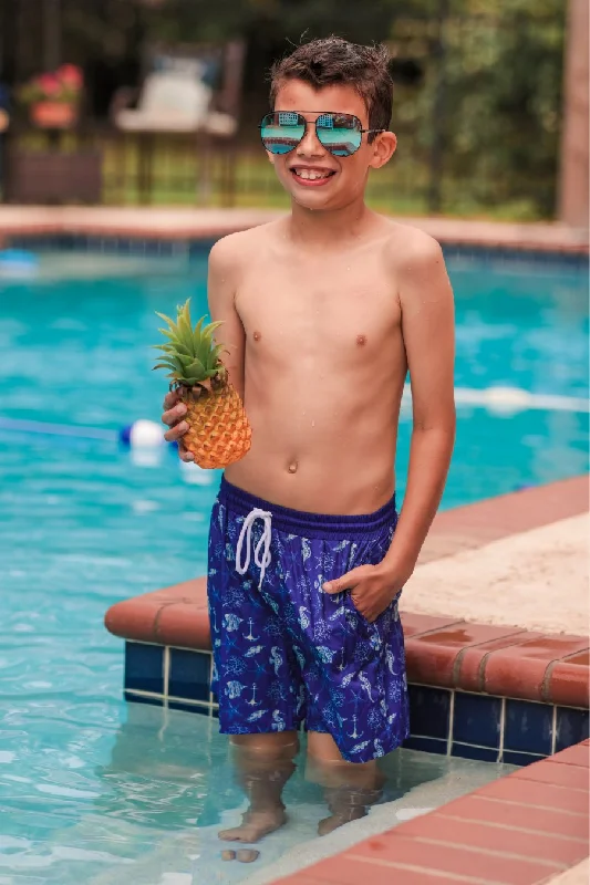 Discount Mania Boys Sailing Away Swim Trunks
