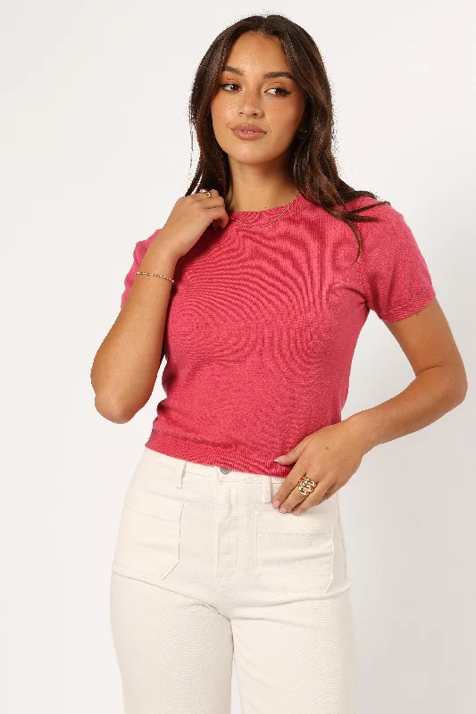Weekend Savings Spectacular Shannon Bow Top - Fuchsia