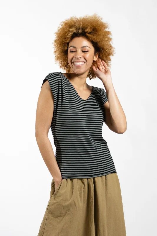 Weekend Savings Bonanza Striped Mimi Top - Black