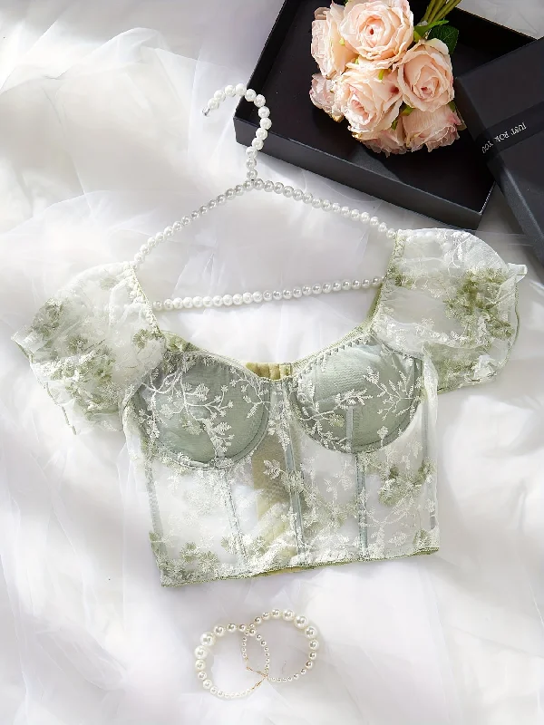 Weekend Offers That Impress Sixsr Hot Floral Embroidery Bustier, Puff Sleeve Fishbone Bustier, Women's Sexy Lingerie & Underwear Weekend Offers That Impress Sixsr Hot Floral Embroidery Bustier, Puff Sleeve Fishbone Bustier, Women's Sexy Lingerie & Underwear