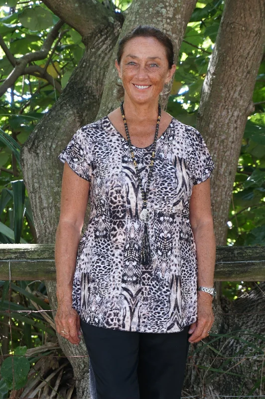 Special Price Himalayan Print Short Sleeve Jersey Top