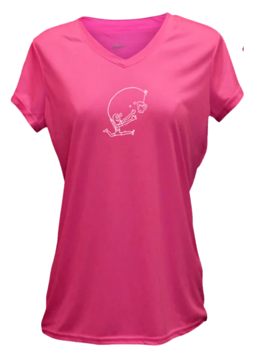 Super Discount Women's Reflective Short Sleeve Shirt - Drinker with a Running Problem