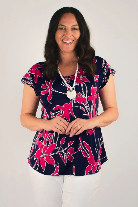 New Deal Hot Print Short Sleeve Jersey Top