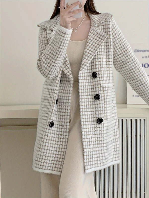 Weekend Savings Extravaganza Sixsr Double Breasted Fuzzy Overcoat, Elegant Lapel Long Sleeve Warm Outerwear, Women's Clothing Weekend Savings Extravaganza Sixsr Double Breasted Fuzzy Overcoat, Elegant Lapel Long Sleeve Warm Outerwear, Women's Clothing