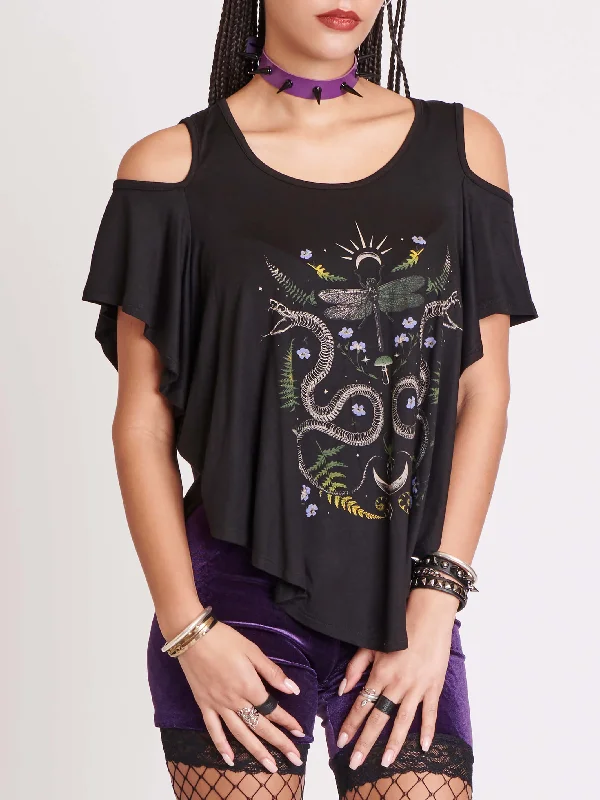 Weekend Offers That Shine Dragonfly Cold Shoulder Top