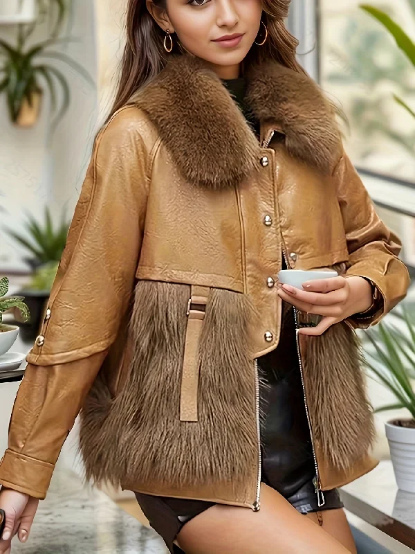 Can't Beat Sixsr Solid Color Zipper Front Coat, Elegant Lapel Neck Button Front Long Sleeve Coat For Winter, Women's Clothing Can't Beat Sixsr Solid Color Zipper Front Coat, Elegant Lapel Neck Button Front Long Sleeve Coat For Winter, Women's Clothing