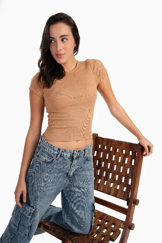 Massive Savings Ribbed Round Neck Top