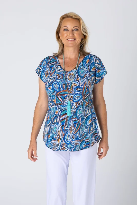 Weekend-Only Price Drops Shells Print Short Sleeve Jersey Top