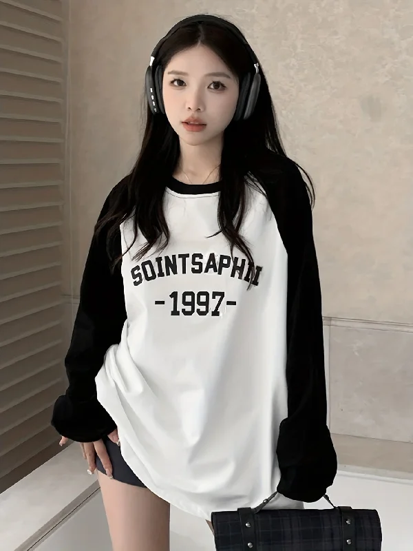 Weekend Specials to Savor Sixsr Letter Print Color Block T-shirt, Casual Raglan Sleeve Crew Neck Top, Women's Clothing Weekend Specials to Savor Sixsr Letter Print Color Block T-shirt, Casual Raglan Sleeve Crew Neck Top, Women's Clothing