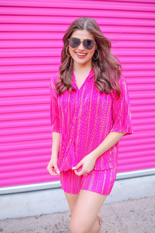 Flash Deal Social And Chic Pleated Set