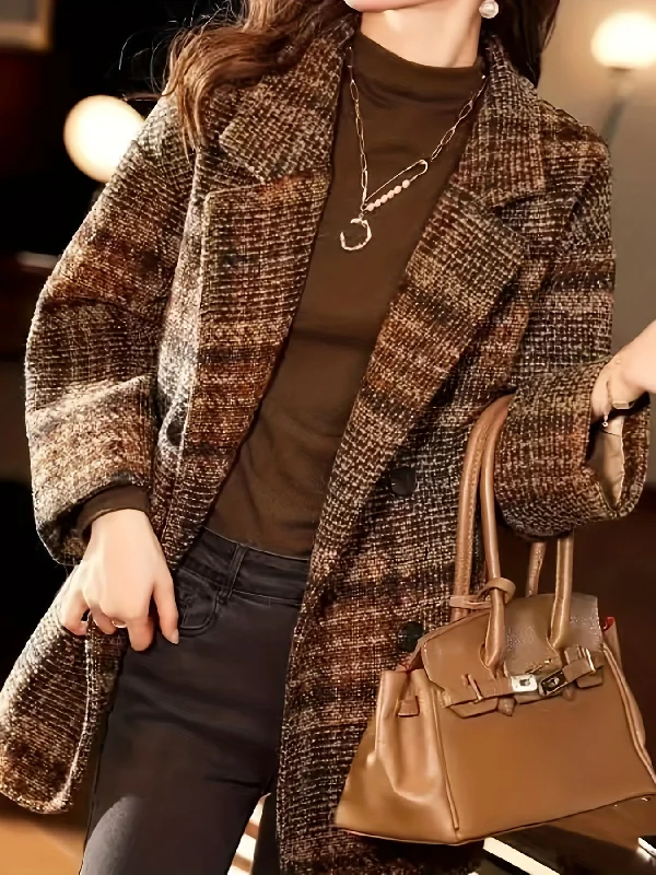 Weekend Offers That Amaze Sixsr Notched Collar Double-breasted Blazer, Elegant Long Sleeve Coat For Office & Work, Women's Clothing Weekend Offers That Amaze Sixsr Notched Collar Double-breasted Blazer, Elegant Long Sleeve Coat For Office & Work, Women's Clothing
