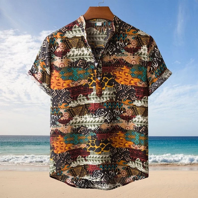 Weekend Offers That Amaze Fashion Hot Sale Men Hawaiian Flower-print Short Sleeve Streetwear Pattern Floral Shirt Casual Hawaiian Holiday Camisa Top