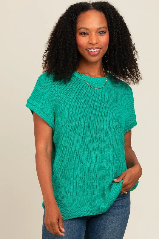 Weekend Bargains to Savor Jade Dolman Short Sleeve Side Slit Sweater Top