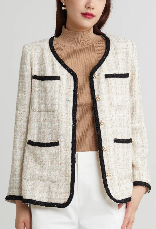Weekend Deals That Impress Classic Tweed Gold Button Jacket