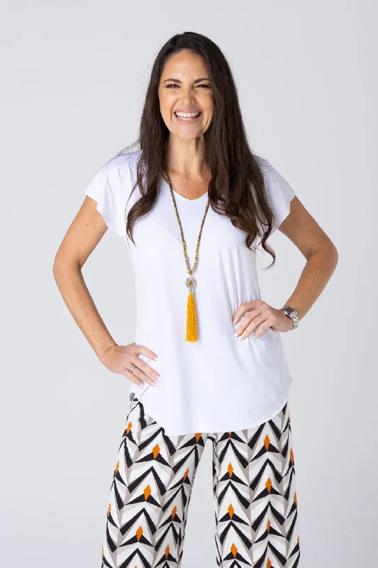 Huge Savings White Easy Breathe Jersey Short Sleeve Top