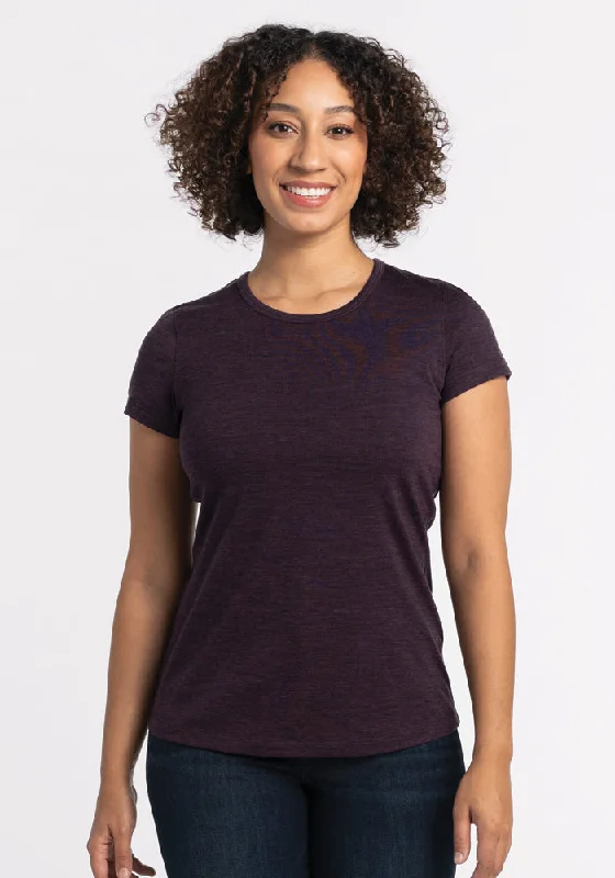 Weekend Offers That Shine Addie Short Sleeve Crew - Deep Plum