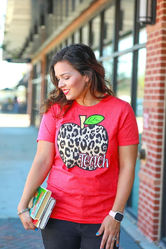 Value Deals Leopard Teacher Tee