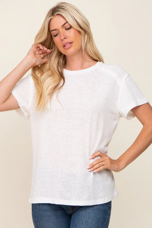 Weekend Savings Sensation White Raw Hem Tee