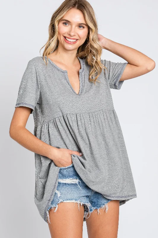 Value Pack Grey V Neck Top