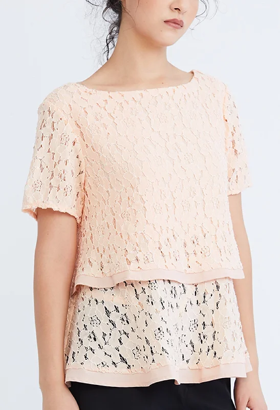 While Supplies Last Layered Tiered Lace Blouse